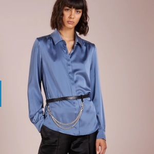 Weekend Max Mara silk blouse in grey